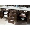 James Martin Vanities Brittany 72in Double Vanity, Burnished Mahogany w/ 3 CM Ethereal Noctis Quartz Top 650-V72-BNM-3ENC